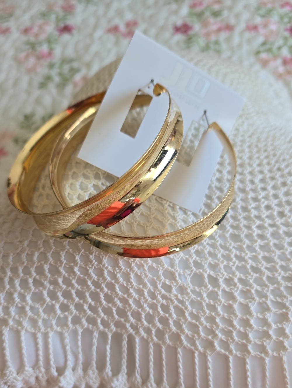 Gold Toned  Very Large Hoop Earrings for Women